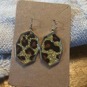 Glitter leopard earrings